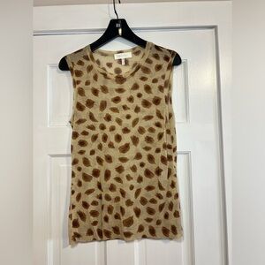 #4 ESCADA • SHEER LEOPARD SHELL BLOUSE • EUC